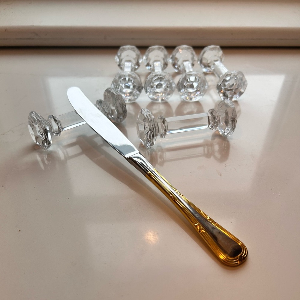 Vintage Shannon Lead Crystal by Godinger Slovakia Knife Rests Set of 6 No Box